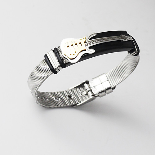 

Men's Cuff Bracelet Loom Bracelet Link Bracelet Classic Stylish Music Creative Guitar Statement Unique Design Fashion 18K Gold Plated Bracelet Jewelry Gold For Gift Daily / Figaro Bracelet