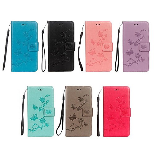 

Case For Motorola Moto G5s Plus / Moto G5s / Moto G5 Plus Wallet / Card Holder / with Stand Full Body Cases Butterfly / Flower Hard PU Leather