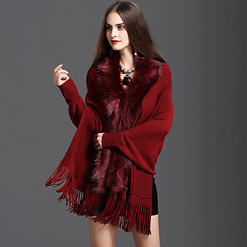 

Long Sleeve Capes Faux Fur / Orlon Wedding / Party / Evening Women's Wrap With Tassel