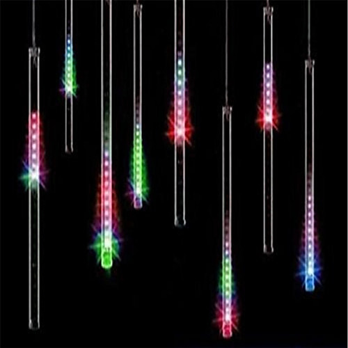 

Upgraded LED Meteor Shower Rain Lights 30cm x 8 Tube 144 LEDs Falling Rain Drop Icicle Snow Fall String LED Waterproof Christmas Lights