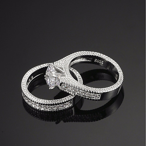 

Band Ring AAA Cubic Zirconia Vintage Style Silver Alloy Tower Creative Ladies Luxury European 1pc 5 6 7 8 9 / Solitaire / Women's