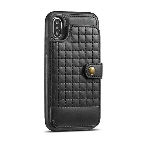 

Case For Apple iPhone X / iPhone 8 Plus / iPhone 8 Card Holder / Shockproof / with Stand Back Cover Solid Colored Hard PC