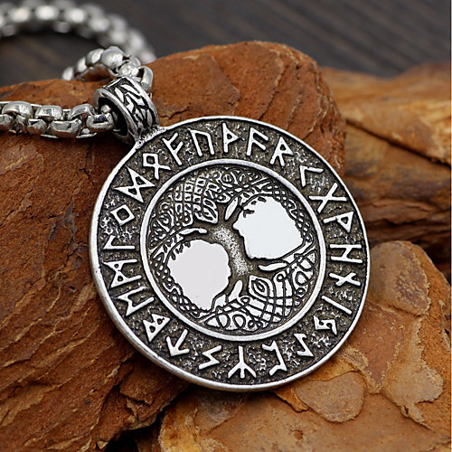 

Men's Pendant Necklace Long Necklace Coin Link / Chain Tree of Life Letter life Tree Geometric Fashion Trendy scottish Alloy Silver 58 cm Necklace Jewelry 1pc For Street Date Cosplay Costumes