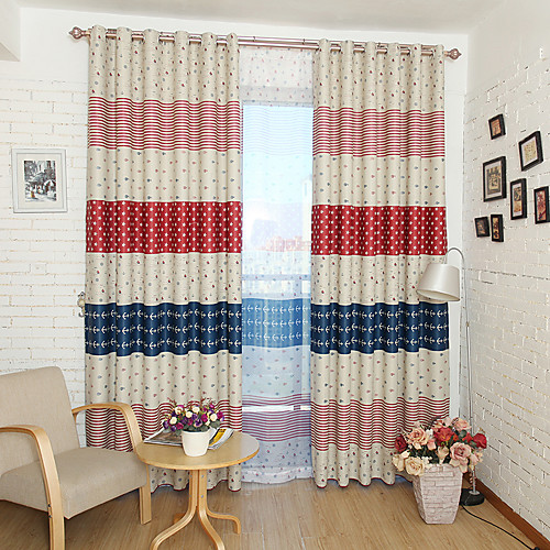

Two Panel Children's Room Cute Cartoon Style Printed Blackout Curtains