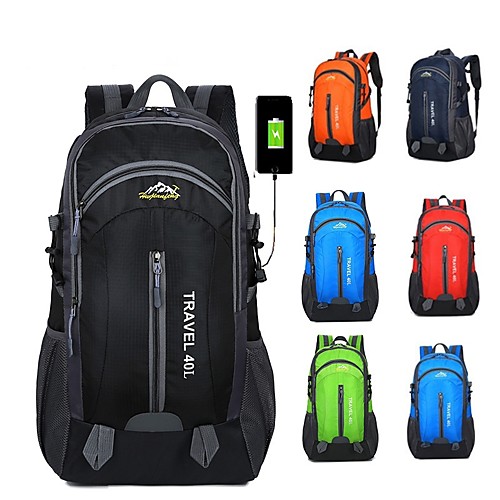 

40 L Hiking Backpack Breathable Straps - Rain Waterproof Lightweight Wear Resistance Outdoor Hiking Camping Bike / Bicycle Travel Polyester Red Blue Green