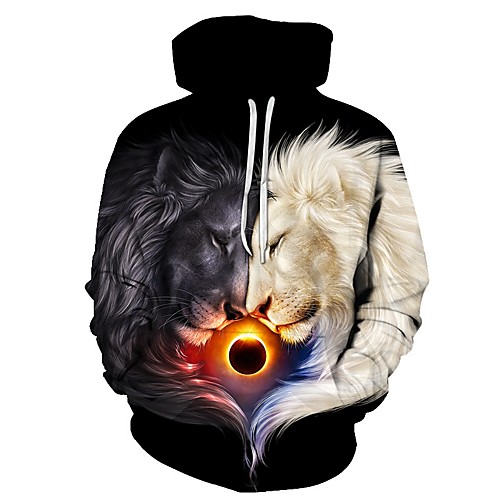 

Men's Plus Size Hoodie Geometric 3D Print Hooded Daily Going out Active Hoodies Sweatshirts Long Sleeve Rainbow / Fall / Winter