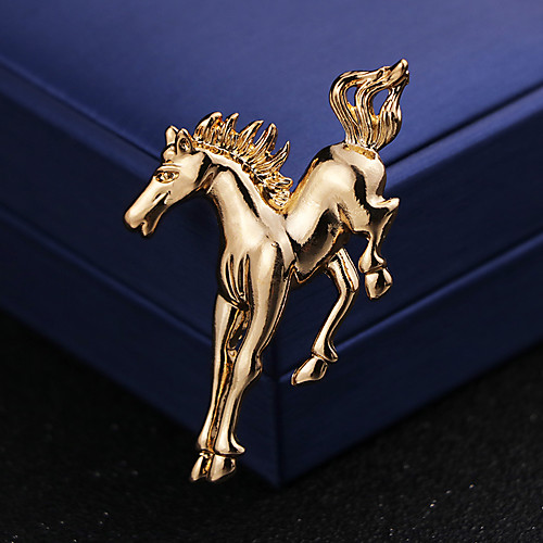 

Men's Brooches Classic Stylish Horse Creative Artistic Simple British Brooch Jewelry Silver Gold For Wedding Daily