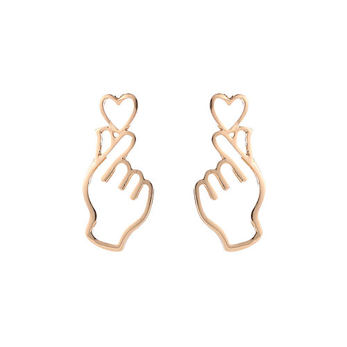 

Women's Stud Earrings Hollow Out Creative Heart Hollow Heart Ladies Casual / Sporty Cute Sweet Earrings Jewelry Silver / Gold / Black For Gift Daily Evening Party 1 Pair