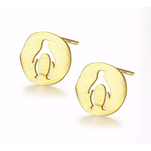 

Women's Stud Earrings Stylish Hollow Out Penguin Ladies Casual / Sporty Fashion Cute Sterling Silver Gold Plated Earrings Jewelry Gold / Silver For Daily Date 1 Pair