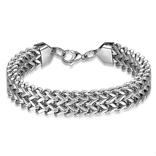 

Men's Chain Bracelet Thick Chain Dream Catcher Simple Titanium Steel Bracelet Jewelry Silver For Daily