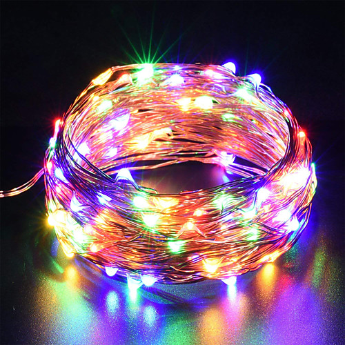 

ZDM 10m Colorful Flash Built-in IC String Lights 100 LEDs SMD 0603 Multi Color Party / Decorative / Christmas Wedding Decoration USB Powered / AA Batteries Powered 1pc