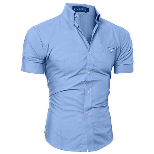 

Men's Shirt Solid Colored Plus Size Short Sleeve Daily Tops Purple Blushing Pink Wine / Work