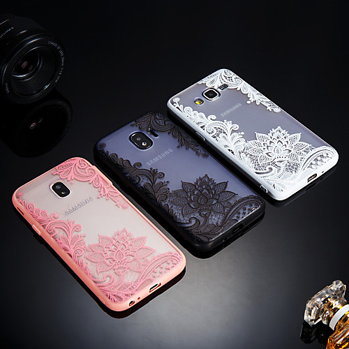 

Case For Samsung Galaxy J8 / J7 V / J7 Prime Frosted / Translucent / Embossed Back Cover Lace Printing Hard Acrylic