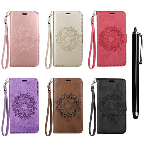 

Case For Motorola Moto G4 Plus / MOTO G4 Wallet / Card Holder / with Stand Full Body Cases Mandala Hard PU Leather