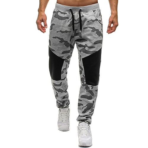 color block camo pants