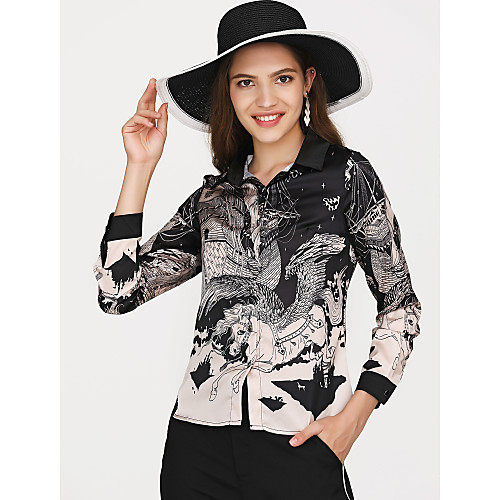 

Women's Shirt Long Sleeve Holiday Tops Basic Black