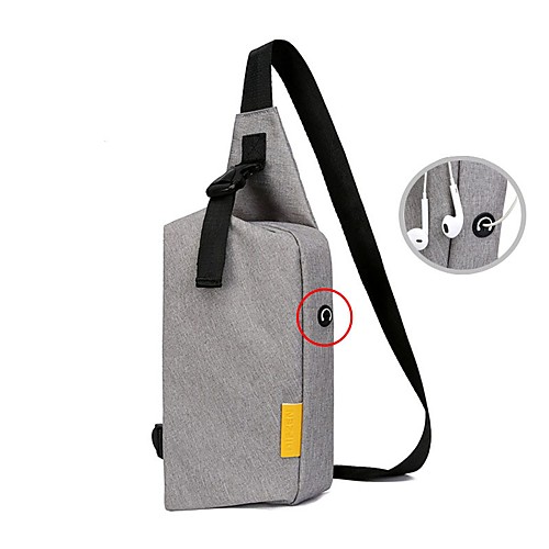 

6 L Hiking Sling Backpack Rain Waterproof Lightweight Wear Resistance Outdoor Fishing Hiking Camping Canvas Blue Grey Black