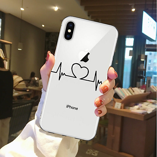 

Кейс для Назначение Apple iPhone X / iPhone 8 Прозрачный / С узором Кейс на заднюю панель С сердцем Мягкий ТПУ для iPhone X / iPhone 8 Pluss / iPhone 8