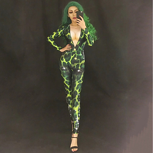 

Exotic Dancewear Leotard / Onesie Pattern / Print Ruching Women's Performance Long Sleeve Natural Spandex