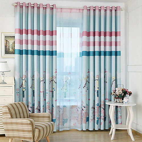 

Two Panel Children's Room Cartoon Anime Style Printed Blackout Curtains