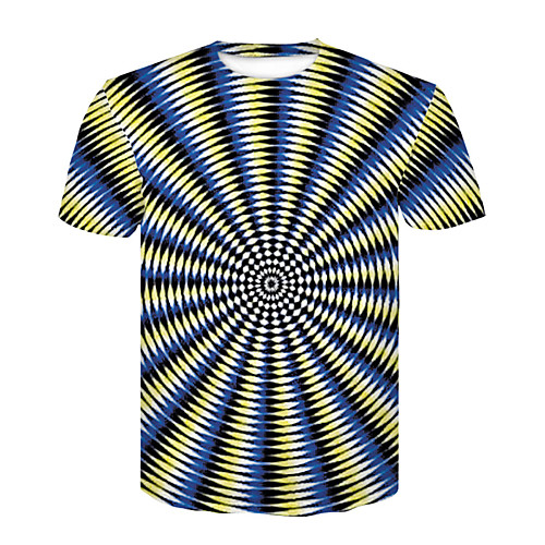 

Men's T shirt Graphic Print Short Sleeve Daily Tops Basic Streetwear Round Neck Yellow / Summer / Club