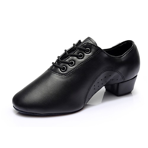 

Men's Latin Shoes Modern Shoes Sneaker Thick Heel Black Lace-up
