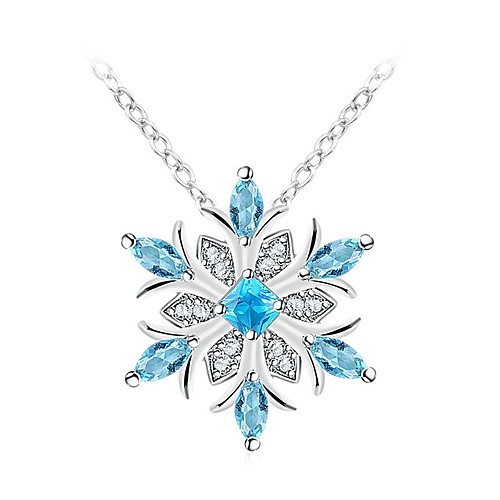 

Women's Pendant Necklace Classic Stylish Snowflake Ladies Stylish Classic Imitation Diamond Alloy Silver 355 cm Necklace Jewelry 1pc For Daily