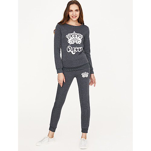 

Women's Other Daily Two Piece Set Hoodie Tracksuit Set Pant Loungewear Jogger Pants Tops