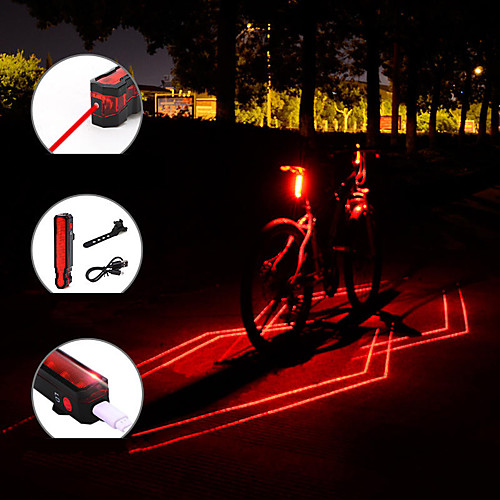 

Laser LED Bike Light Rear Bike Tail Light Safety Light Mountain Bike MTB Bicycle Cycling Waterproof Portable Adjustable Lightweight 150 lm Rechargeable USB Red Camping / Hiking / Caving