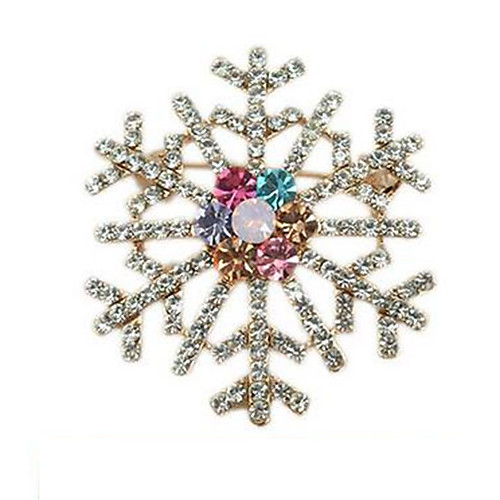 

Women's Brooches Classic Snowflake Ladies Stylish Rhinestone Brooch Jewelry Gold For Daily Cosplay Costumes Festival