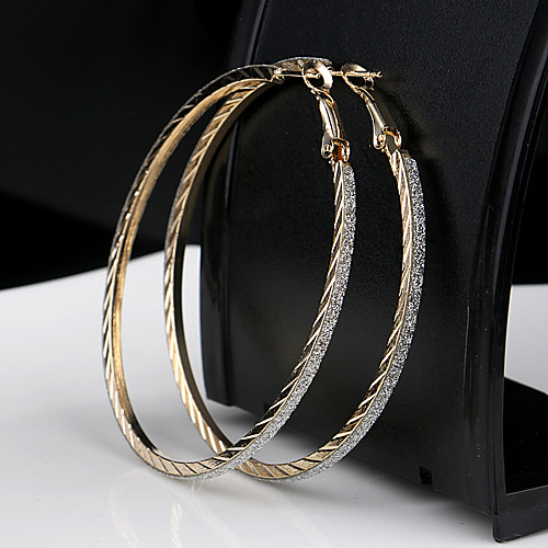 

Women's Hoop Earrings Statement Ladies Bridal Festival / Holiday Earrings Jewelry Golden / Silver For Party Wedding Special Occasion Casual Daily