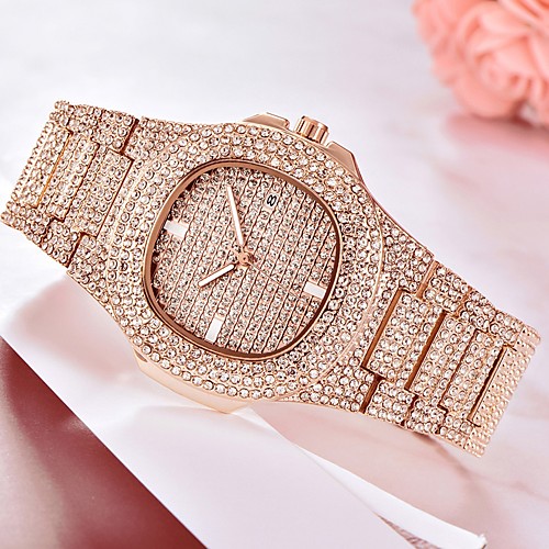 

Men's Wrist Watch Diamond Watch Analog Quartz Pave Luxury Calendar / date / day
