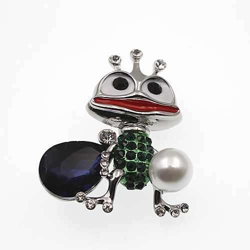 

Women's Brooches 3D Animal Ladies Cartoon Imitation Pearl Rhinestone Brooch Jewelry Gold Silver For Daily