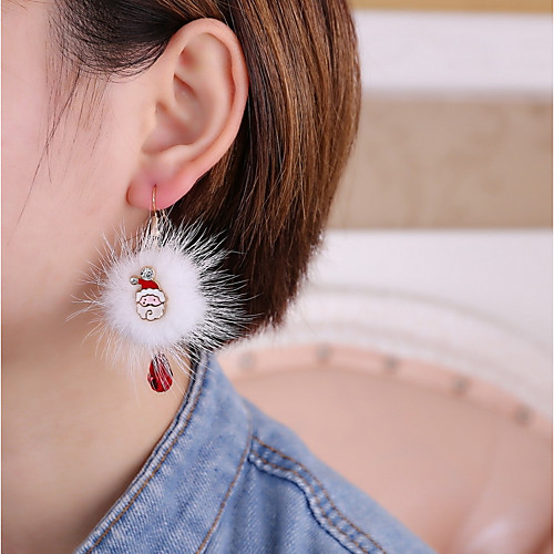 

Women's Drop Earrings Santa Suits Ladies Stylish Earrings Jewelry White For Christmas 1 Pair