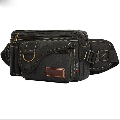 

Men's Zipper Canvas Sling Shoulder Bag Canvas Bag Solid Color Black / Army Green / Khaki