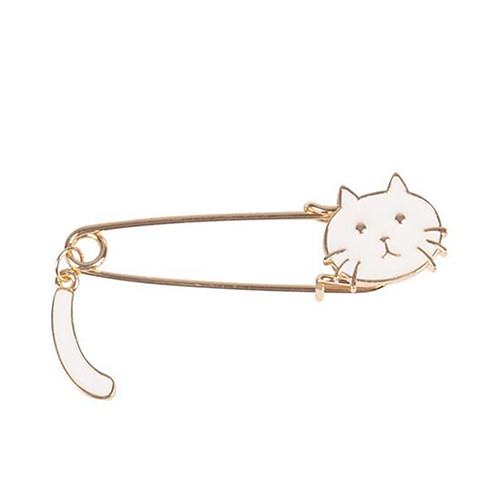 

Women's Brooches Classic Cat Ladies Sweet Brooch Jewelry White Black For Daily