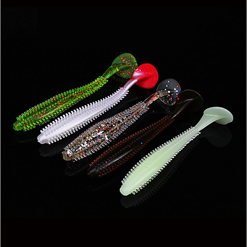 

5 pcs Fishing Lures Soft Bait Shad Transparent Body Easy to Use Floating Bass Trout Pike Sea Fishing Fly Fishing Bait Casting