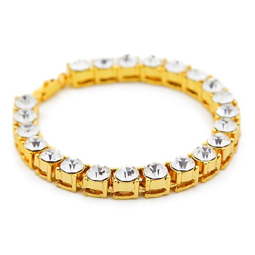 

Men's Onyx AAA Cubic Zirconia Bracelet Bangles Tennis Bracelet Bracelet Stylish Tennis Chain Box Faith Luxury Hip-Hop Boho Rhinestone Bracelet Jewelry Black / Gold / Silver For Street Club