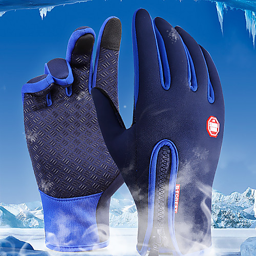 

Winter Bike Gloves / Cycling Gloves Ski Gloves Mountain Bike MTB Anti-Slip Touch Screen Thermal Warm Waterproof Full Finger Gloves Touch Screen Gloves Sports Gloves Fleece Silicone Gel Black Purple