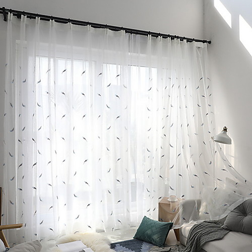 

Modern Sheer Curtains Shades Two Panels Sheer