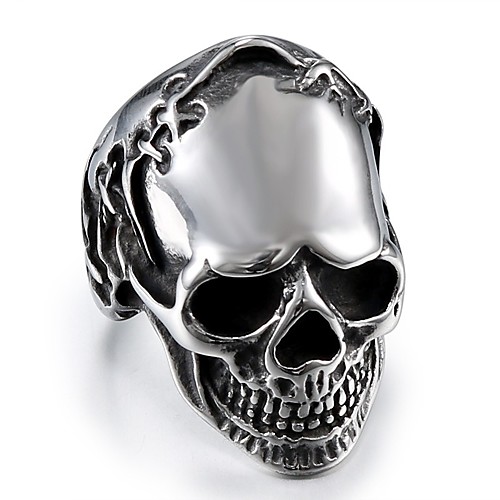 

Band Ring Vintage Style Silver Titanium Steel Skull Statement Stylish Simple 1pc 8 9 10 11 12 / Men's