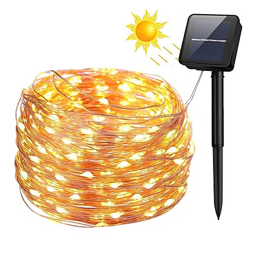 

Outdoor Solar String Light Outdoor Waterproof Solar Powered 10M 100 LEDs 33ft Silver Copper Wire Outdoor Starry Fairy String Lights with 8 Mode Waterproof for Wedding Garden Home Party Patio Lawn Tree