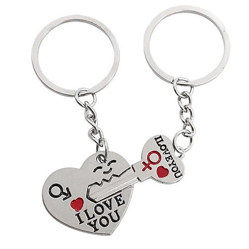 

Keychain Heart Mismatch Ring Jewelry Silver For Daily