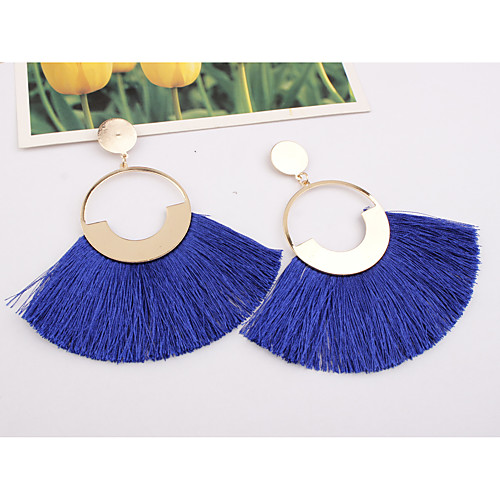 

Women's Drop Earrings Dangle Earrings fan earrings Tassel Fringe Ladies Elegant Fashion European Oversized Earrings Jewelry Wine / Yellow / Red For Party Street 1 Pair