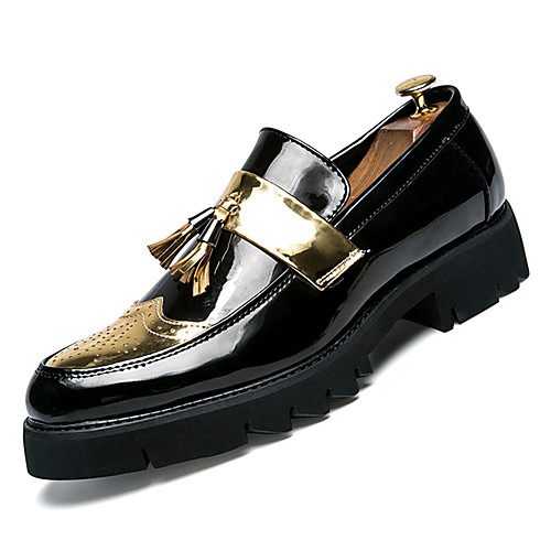 

Men's Loafers & Slip-Ons Comfort Shoes Business Daily PU Black Gold Silver Fall