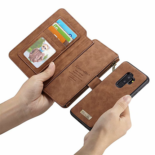 

CaseMe Phone Case For Samsung Galaxy S21 Plus S20 Ultra S10 Wallet / Card Holder / Flip Full Body Cases Solid Colored Hard PU Leather for S9 / S9 Plus / S8 Plus