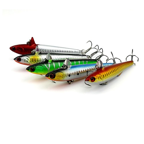 

5 pcs Fishing Lures Hard Bait Pencil Easy to Use Sinking Bass Trout Pike Sea Fishing Bait Casting Ice Fishing Plastic / Spinning / Jigging Fishing / Freshwater Fishing / Carp Fishing / Bass Fishing