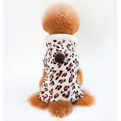 

Dog Cat Coat Puppy Clothes Leopard Casual / Daily Warm Ups Outdoor Winter Dog Clothes Puppy Clothes Dog Outfits Brown Costume for Girl and Boy Dog 100% Coral Fleece S M L XL XXL