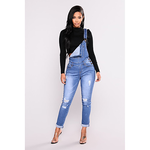 

Women's Plus Size Jeans Pants - Solid Colored Blue