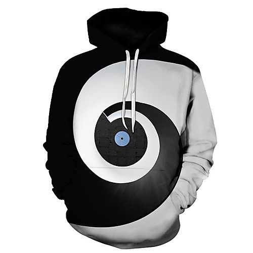 

Men's Plus Size Hoodie Geometric 3D Print Hooded Daily Going out Active Hoodies Sweatshirts Long Sleeve White / Fall / Winter